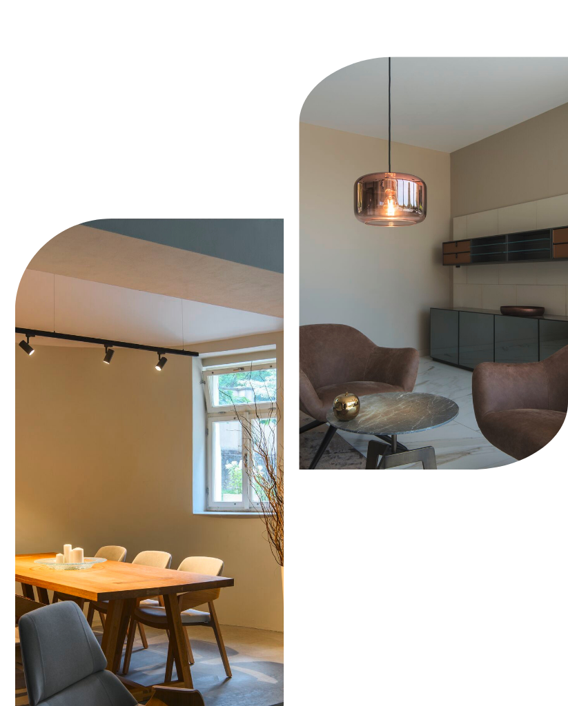 Sfeervolle verlichting geplaatst in een woonkamer